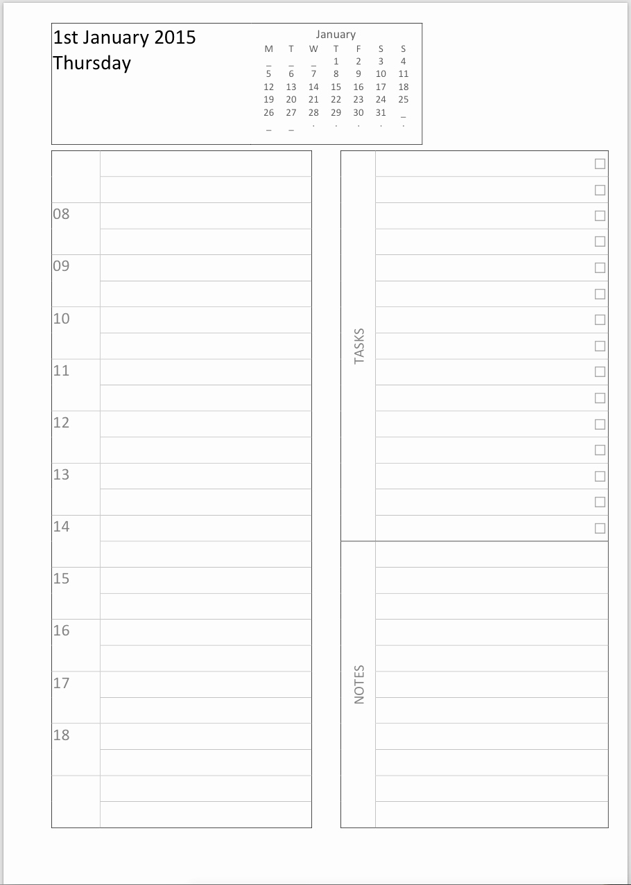 Calendar One Day Per Page Luxury Philofaxy A6 Diary Inserts for You to Print and Use