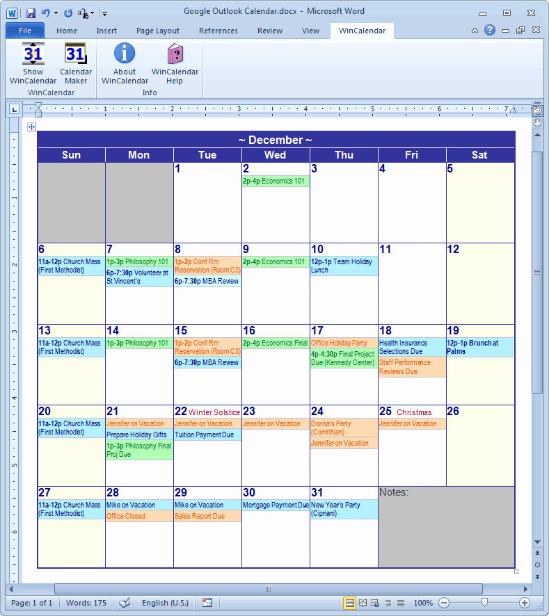 Calendar Template for Ms Word Awesome Calendar Creator for Microsoft Word with Holidays