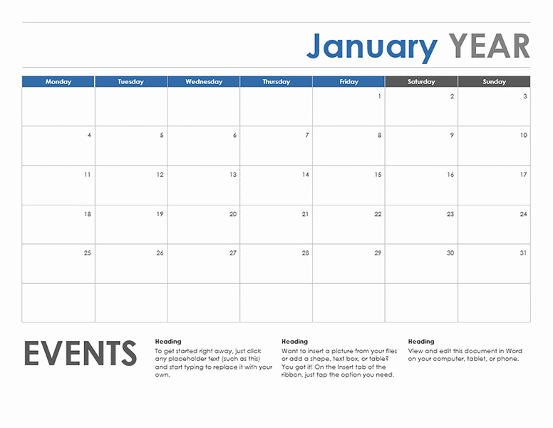 Calendar Template for Ms Word Elegant Microsoft Word Calendar Template
