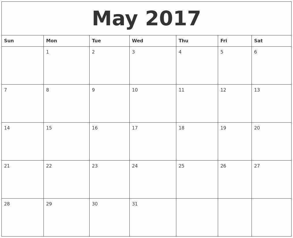 Calendar Templates for Ms Word Lovely May 2017 Calendar Word