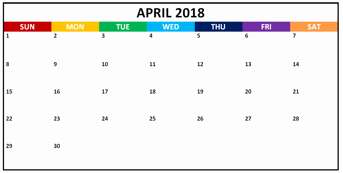 Calendar that I Can Edit Best Of April 2018 Editable Calendar to Edit and Print
