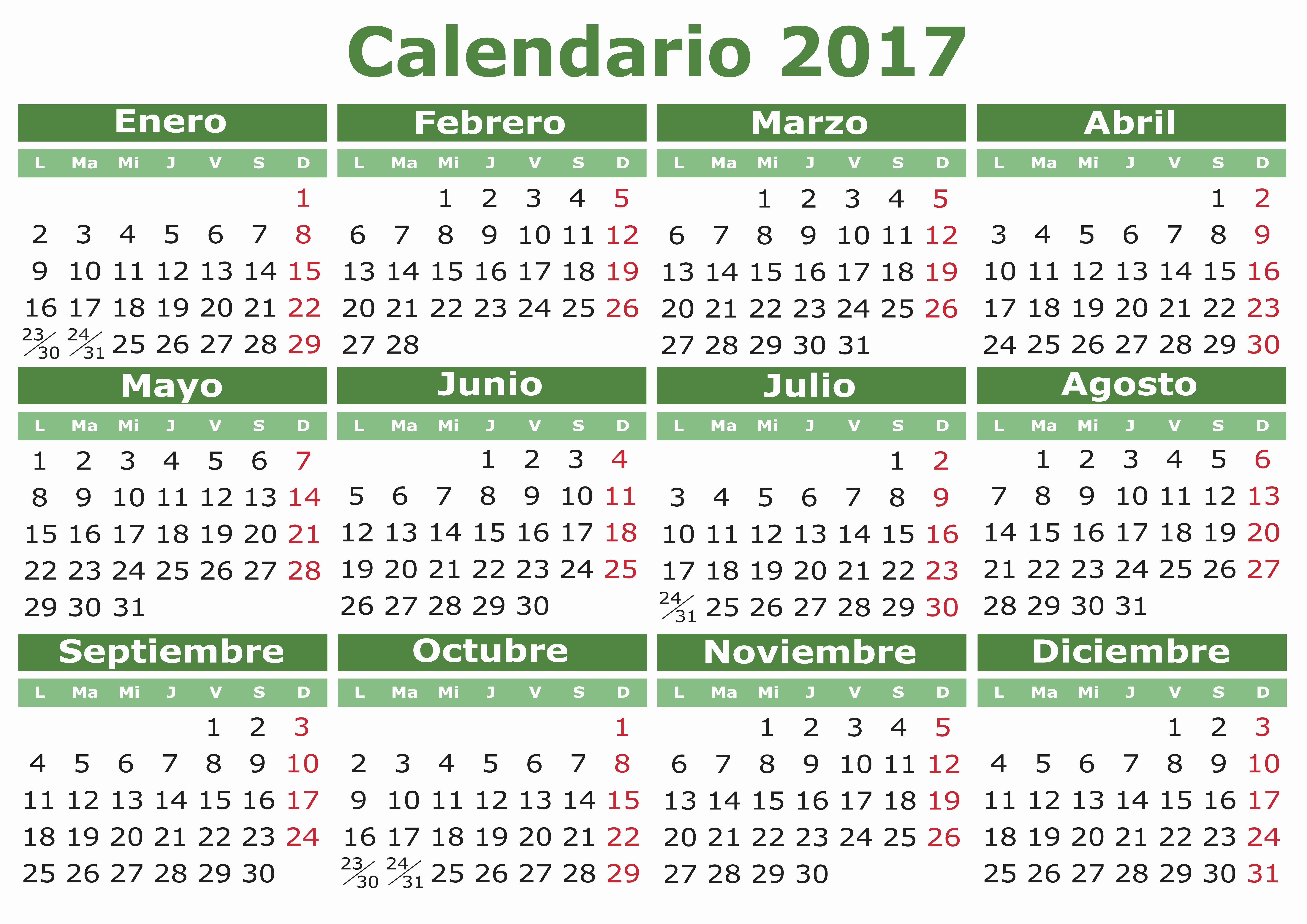Calendario Anual 2017 Para Imprimir Beautiful Spanish Calendar 2017 Imagenes Educativas