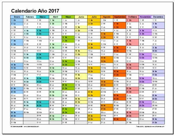 Calendario Anual 2017 Para Imprimir Best Of Calendario 2017 Excel Anual Para Imprimir Calendarpedia