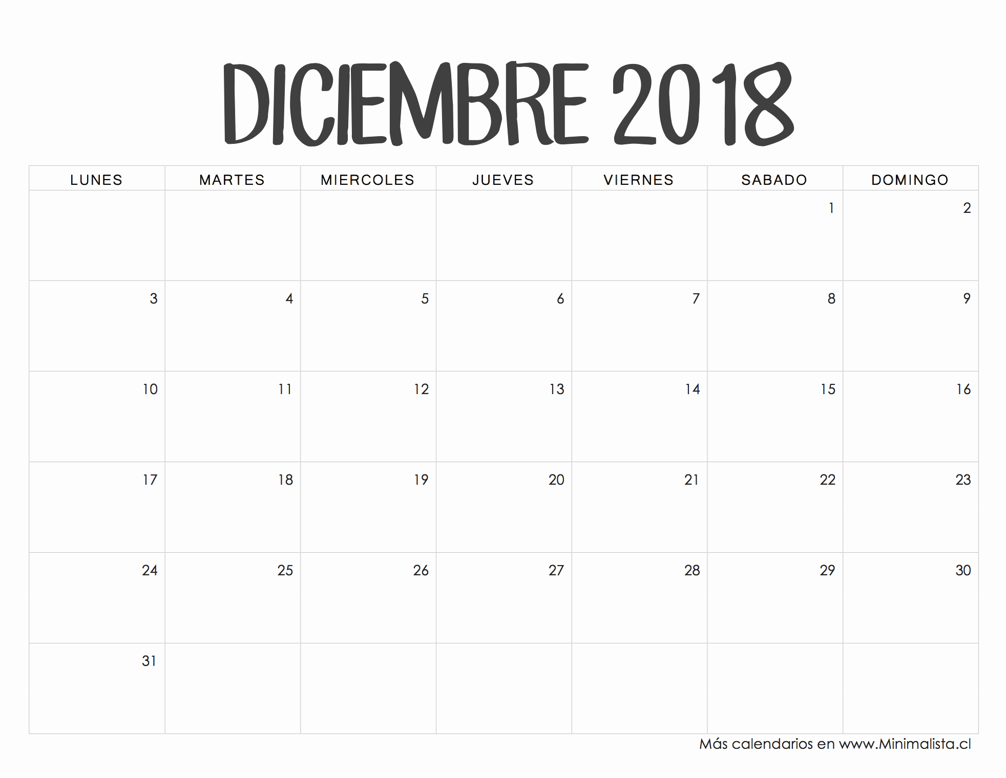 Calendario Diciembre 2017 Para Imprimir Beautiful Calendario Diciembre 2018 Papel Pinterest