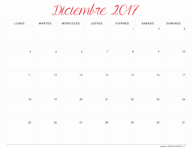 Calendario Diciembre 2017 Para Imprimir Fresh Calendarios 2017 Para Imprimir Diseño Femenino Minimalista