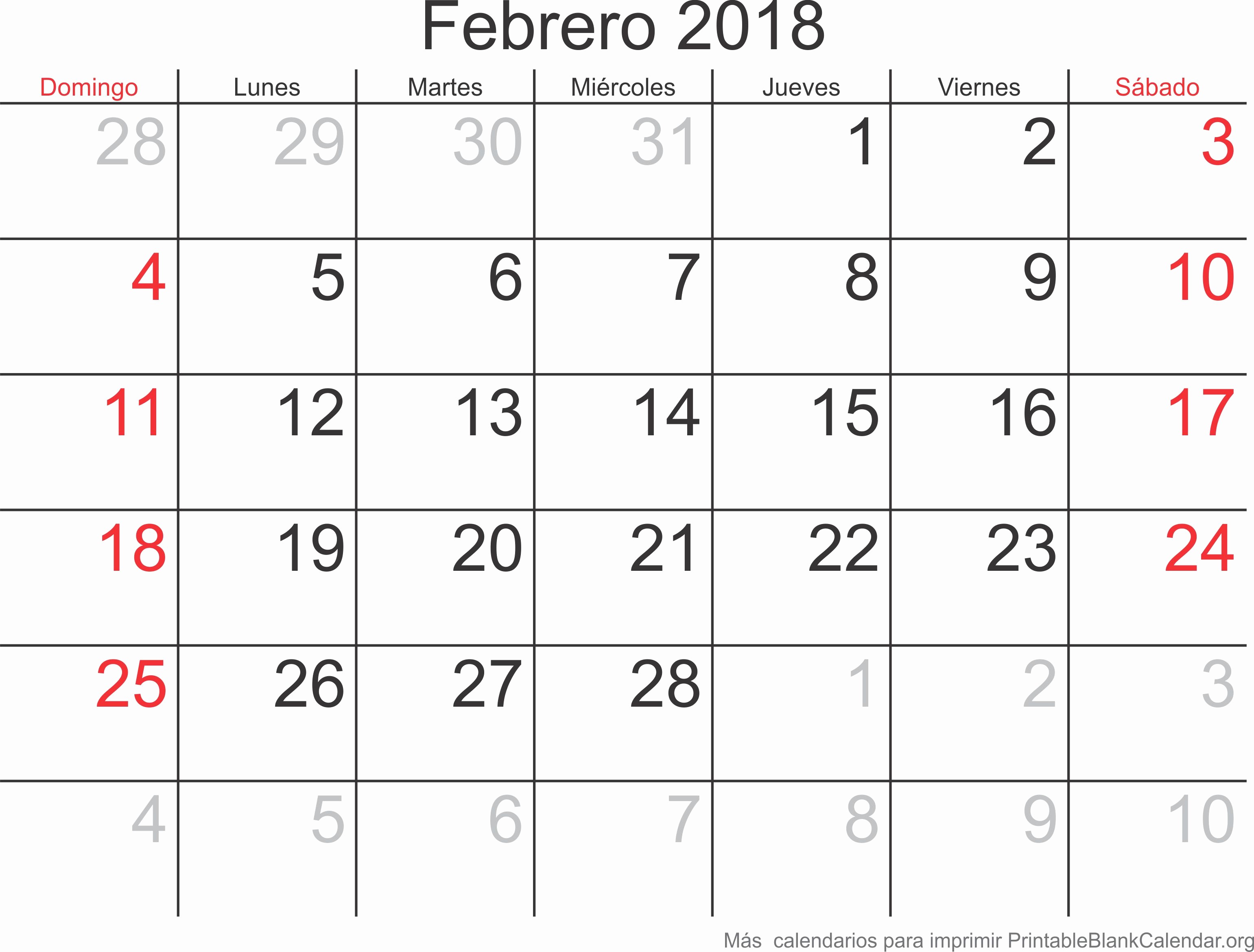 Calendario Febrero 2018 Para Imprimir Beautiful Febrero Calendario 2018 Related Keywords Febrero
