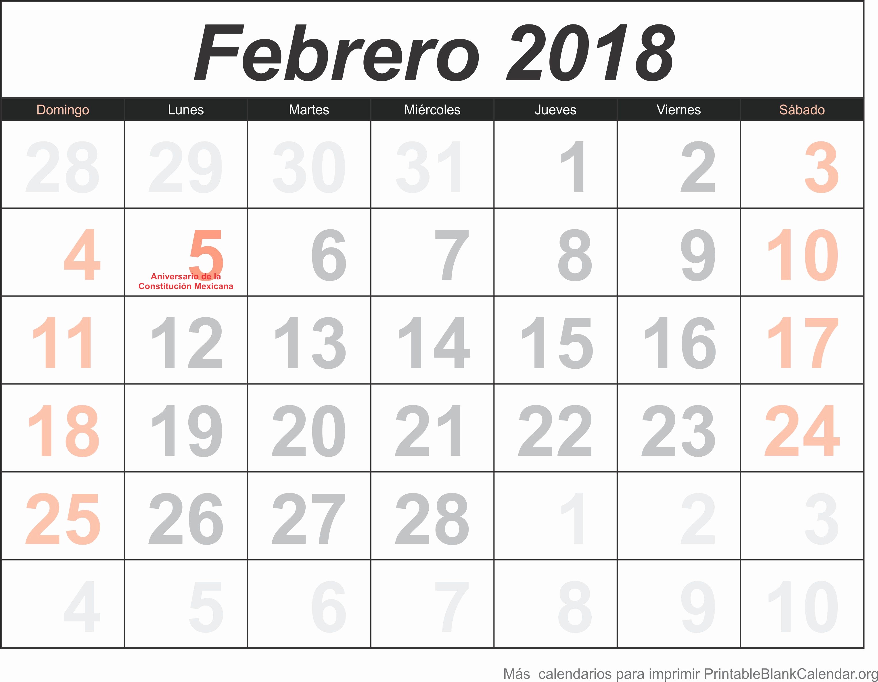 Calendario Febrero 2018 Para Imprimir Elegant Febrero Calendario 2018 Related Keywords Febrero