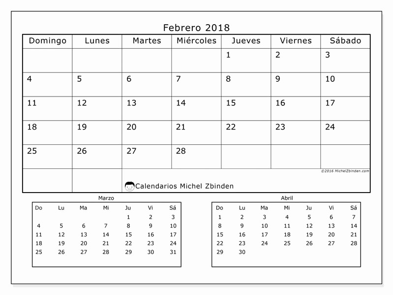 Calendario Febrero 2018 Para Imprimir Fresh Febrero Calendario 2018 Related Keywords Febrero