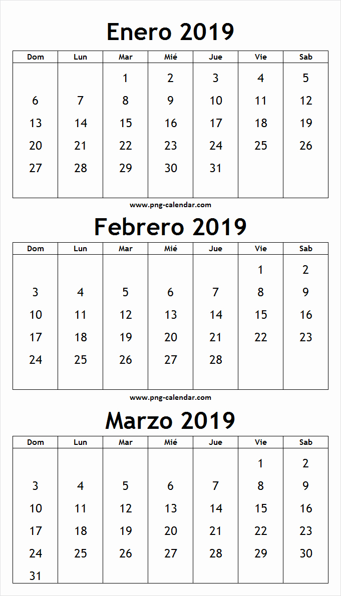 Calendario Febrero 2018 Para Imprimir Inspirational Calendario Enero Febrero Marzo 2019 Para Imprimir