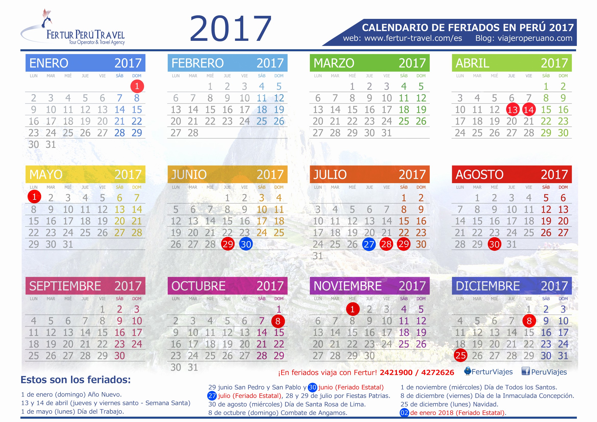 Calendario Juliano 2017 Para Imprimir Fresh Calendario 2017 Perú Con Feriados Descargar En Pdf Y Jpg