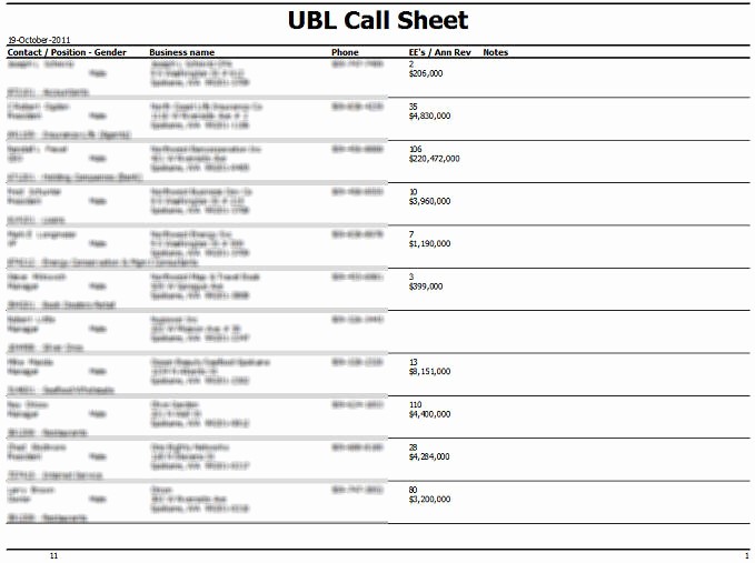 Call Sheets for Sales Reps Fresh Sales Call Sheet Bing Images