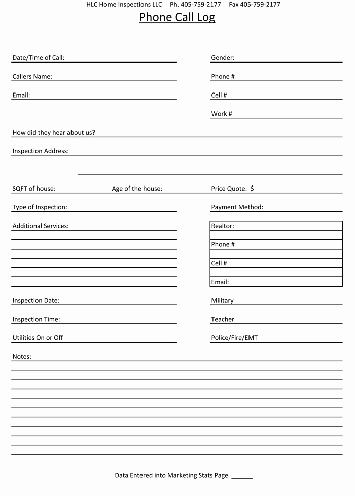 Call Sheets for Sales Reps Lovely 5 Call Log Templates to Keep Track Your Calls