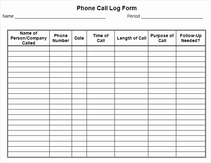 Call Sheets for Sales Reps Lovely Call Log Template Excel Phone form Daily Sheet Sales