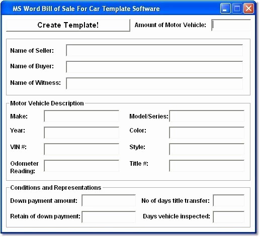 Car Bill Of Sale Word Luxury Ware Ms Word Bill Of Sale for Car Template so at