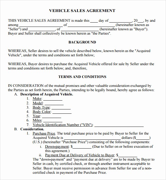 Car Deed Of Sale Pdf Best Of 12 Purchase and Sale Agreements – Samples Examples