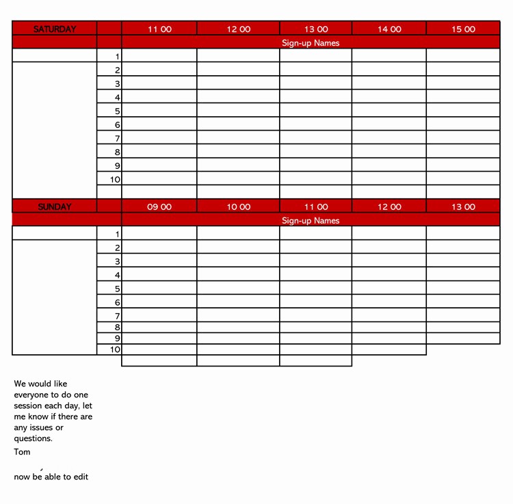 Carpool Sign Up Sheet Template Awesome 26 Free Sign Up Sheet Templates Excel &amp; Word