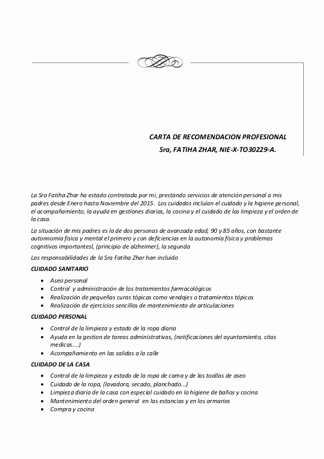 Carta De Recomendacion Para Trabajo Fresh Carta De Re Endacion Profesional