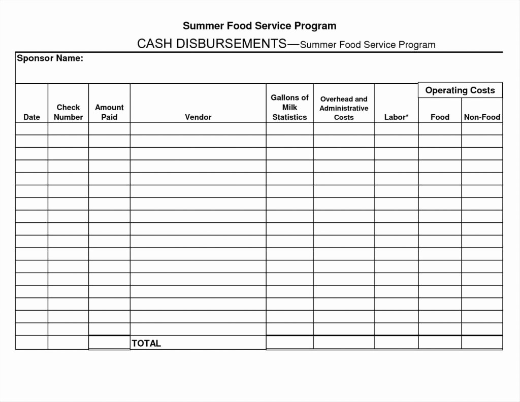 Cash Disbursement Journal Template Excel Fresh Statement Cash Receipts and Disbursements Template