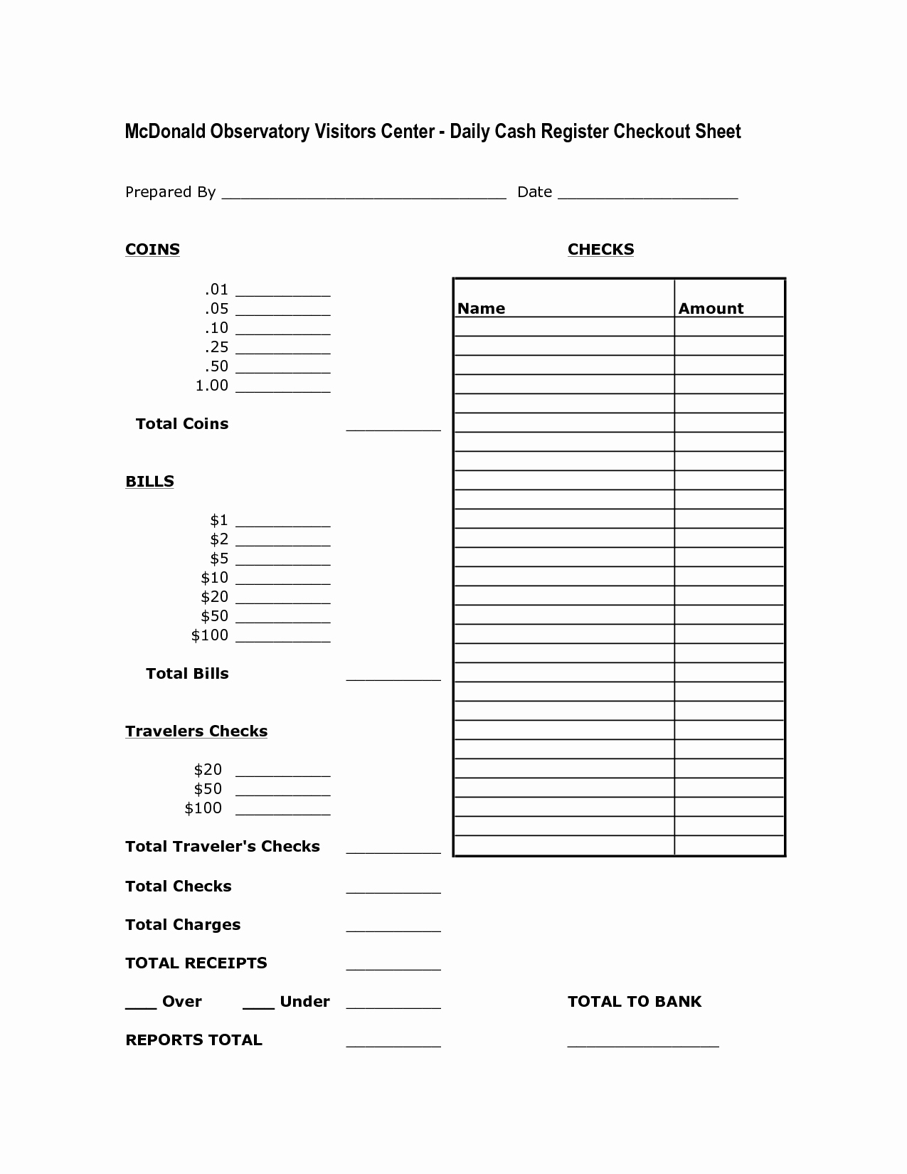 Cash Drawer Balance Sheet Template Elegant Best S Of Cash Register Template Printable Petty