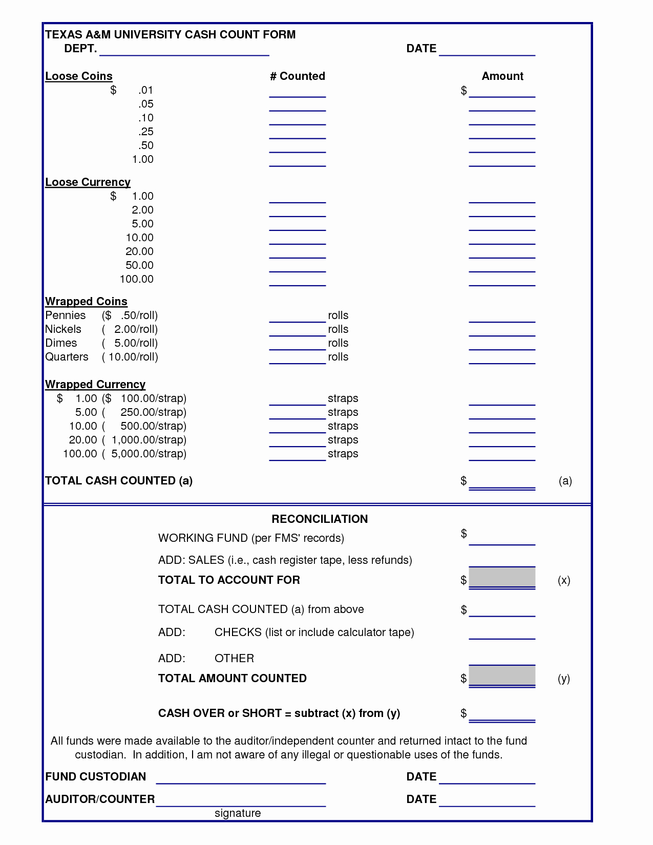 Cash Drawer Balance Sheet Template Unique Cash Drawer Count Sheet Template
