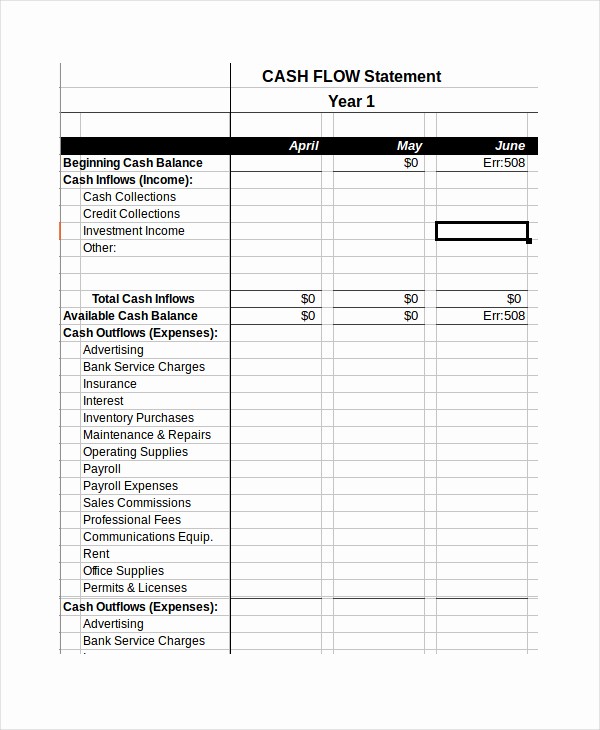 Cash Flow Budget Template Excel Fresh Cash Bud Template