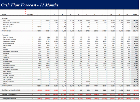 Cash Flow Budget Template Excel Unique 12 Month Cash Flow forecast Template