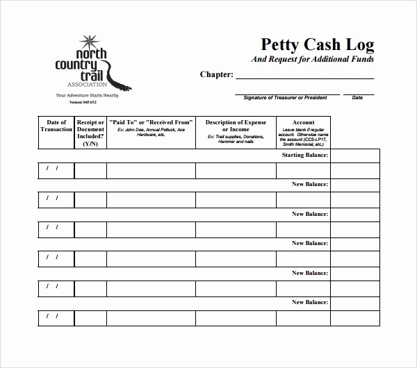 Cash In Cash Out Template Luxury 8 Petty Cash Log Templates to Download