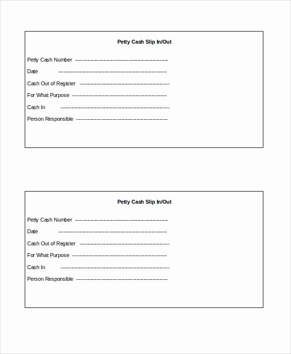 Cash In Cash Out Template New 8 Cash Slip Templates