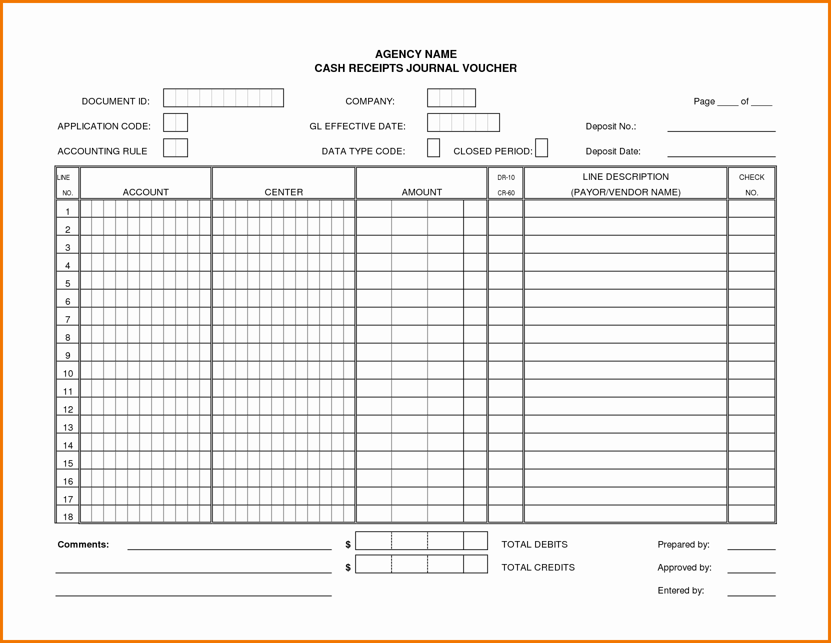 Cash Receipt format In Excel Elegant Cash Receipt Journal Template