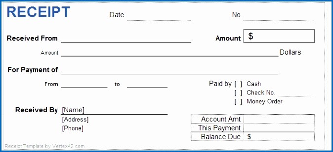 Cash Receipt format In Excel New 7 Cash Payment Receipt Sample