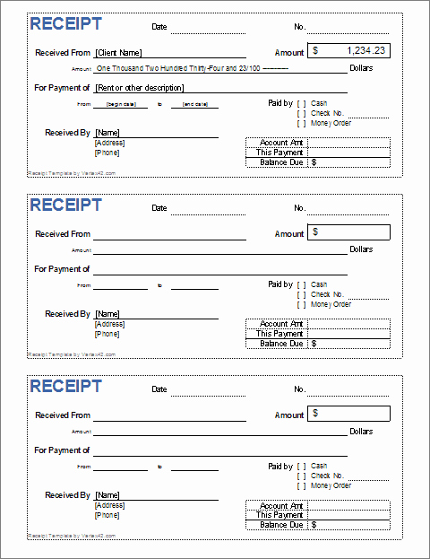 Cash Receipt format In Excel Unique Cash Receipt Template for Excel