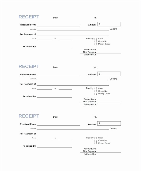 Cash Receipt format In Excel Unique Payment Cash Receipt Template Excel form