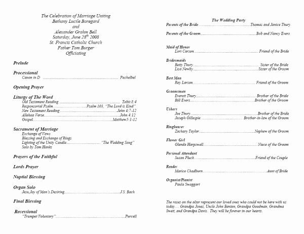 Catholic Wedding Program Template Free New Template for Program Going to the Chapel