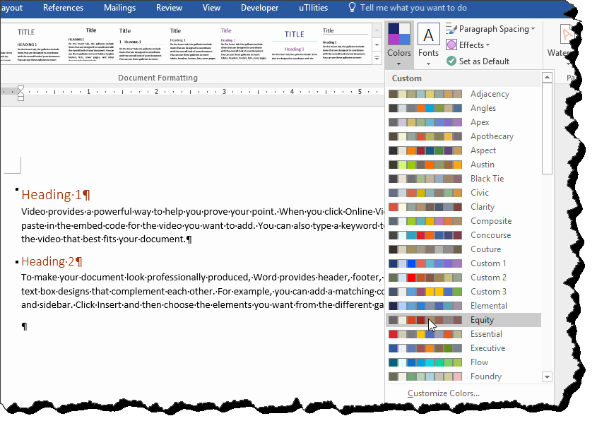 Celestial theme for Word 2016 Lovely theme Colors In A Document Word 2016 Microsoft Munity