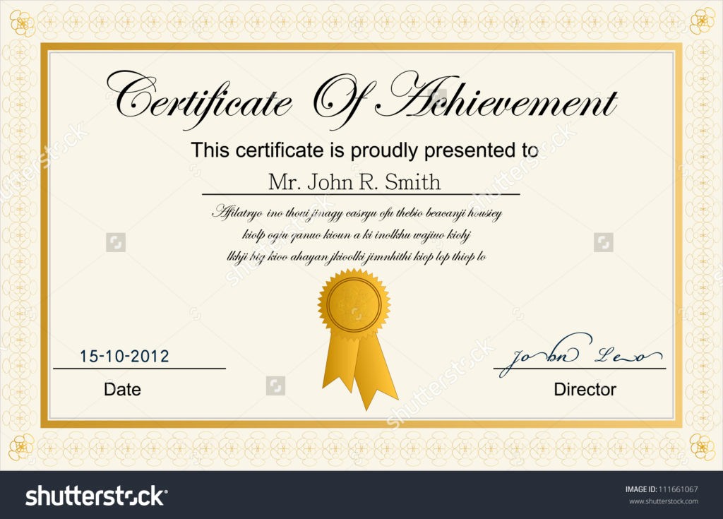 Certificate Of Accomplishment Template Free Inspirational Blank Vector Printable Blank Certificates