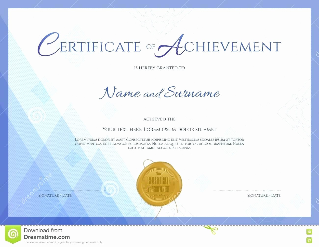 Certificate Of Achievement Free Template Awesome Template Certificate Achievement Template