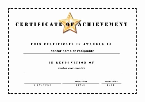 Certificate Of Achievement Free Template Fresh 13 New Certificate Of Achievements