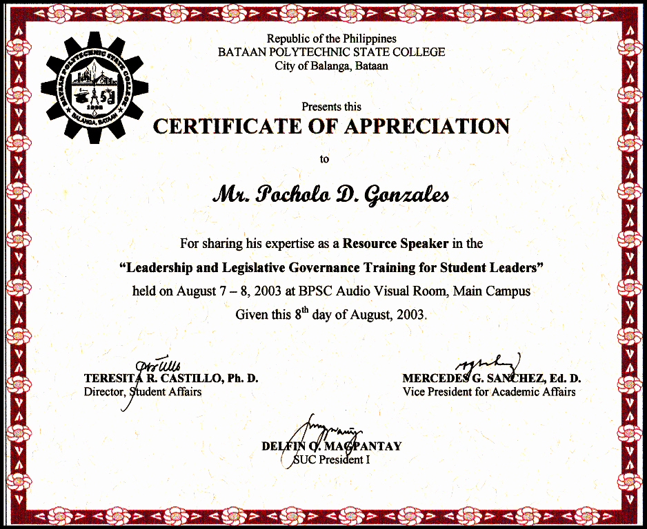 Certificate Of Appreciation for Students Unique Certificates