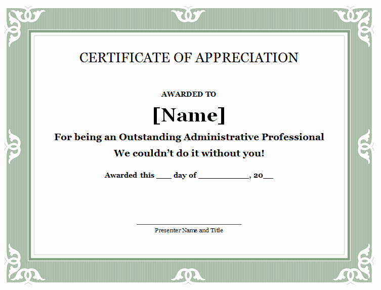 Certificate Of Appreciation Word Template Awesome 31 Free Certificate Of Appreciation Templates and Letters