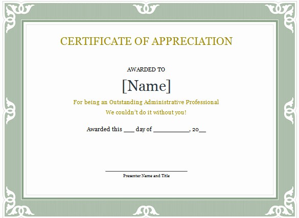 Certificate Of Appreciation Word Template Unique Word Certificate Template 49 Free Download Samples
