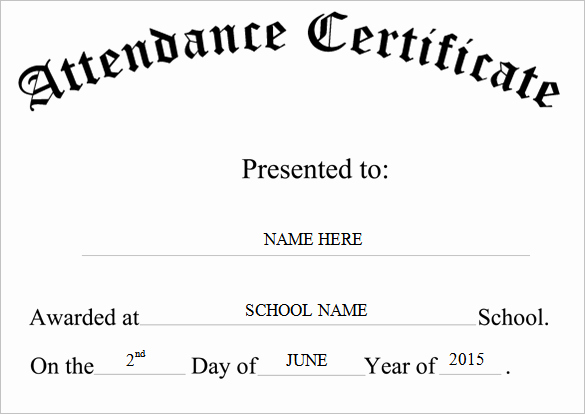 Certificate Of attendance Template Word Awesome 21 attendance Certificate Templates Doc Pdf Psd