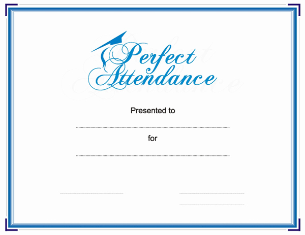 Certificate Of attendance Template Word Awesome 7 Perfect attendance Certificate Templatereference
