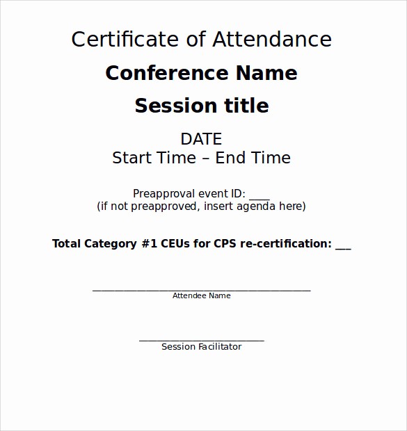 Certificate Of attendance Template Word Fresh Word Certificate Template 11 Samples Examples
