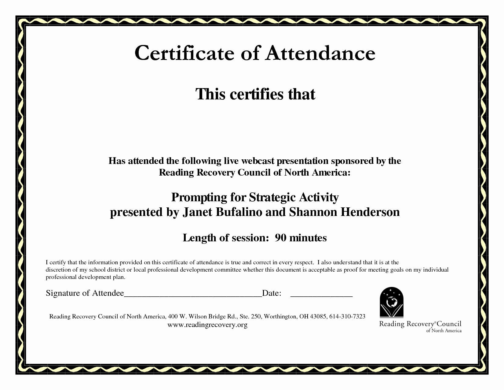 Certificate Of attendance Template Word Lovely Certificate Of attendance Templates