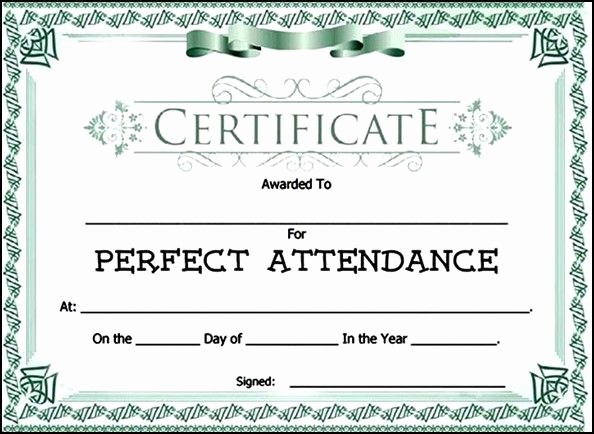Certificate Of attendance Template Word Unique attendance Award Certificate Template