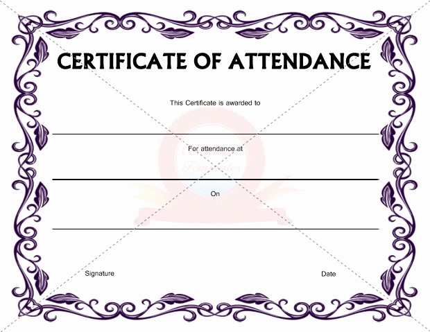 Certificate Of attendance Template Word Unique Templates for Certificates attendance