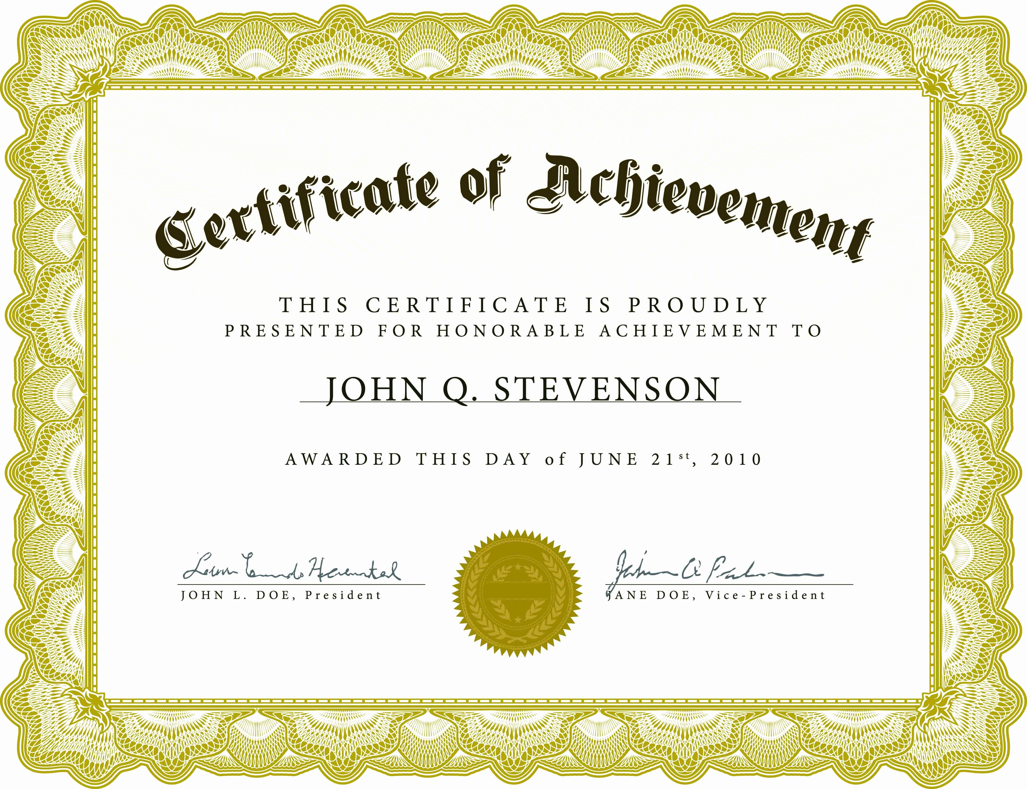 Certificate Of Award Template Free Best Of Certificate Templates without Borders
