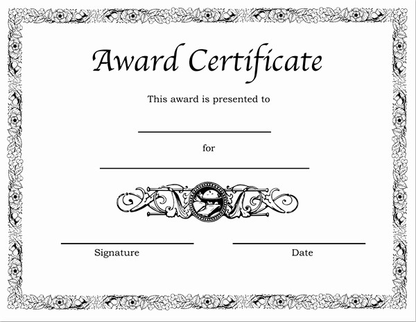 Certificate Of Award Template Free Fresh Printable Award Certificate Templates