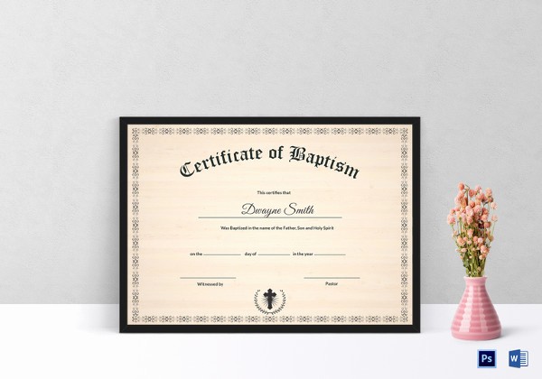 Certificate Of Baptism Word Template Awesome 21 Sample Baptism Certificate Templates Free Sample