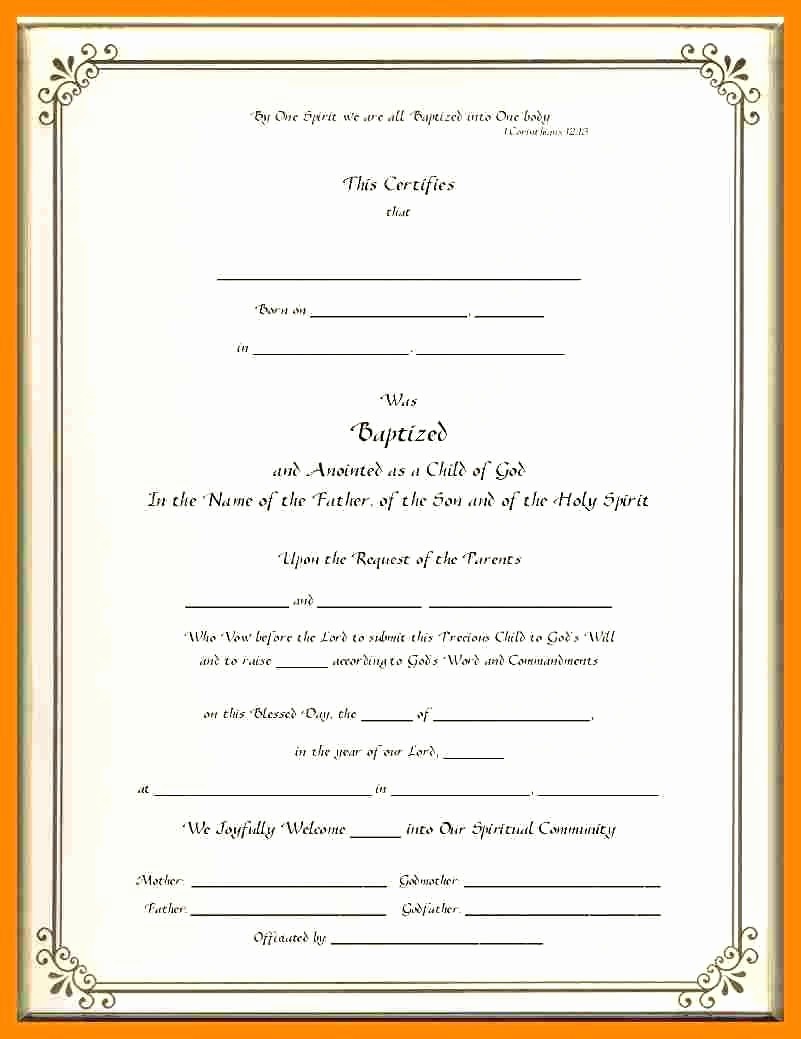 Certificate Of Baptism Word Template Beautiful Template Baptism Certificate Template Word